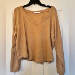burnt yellow drop shoulder sweater